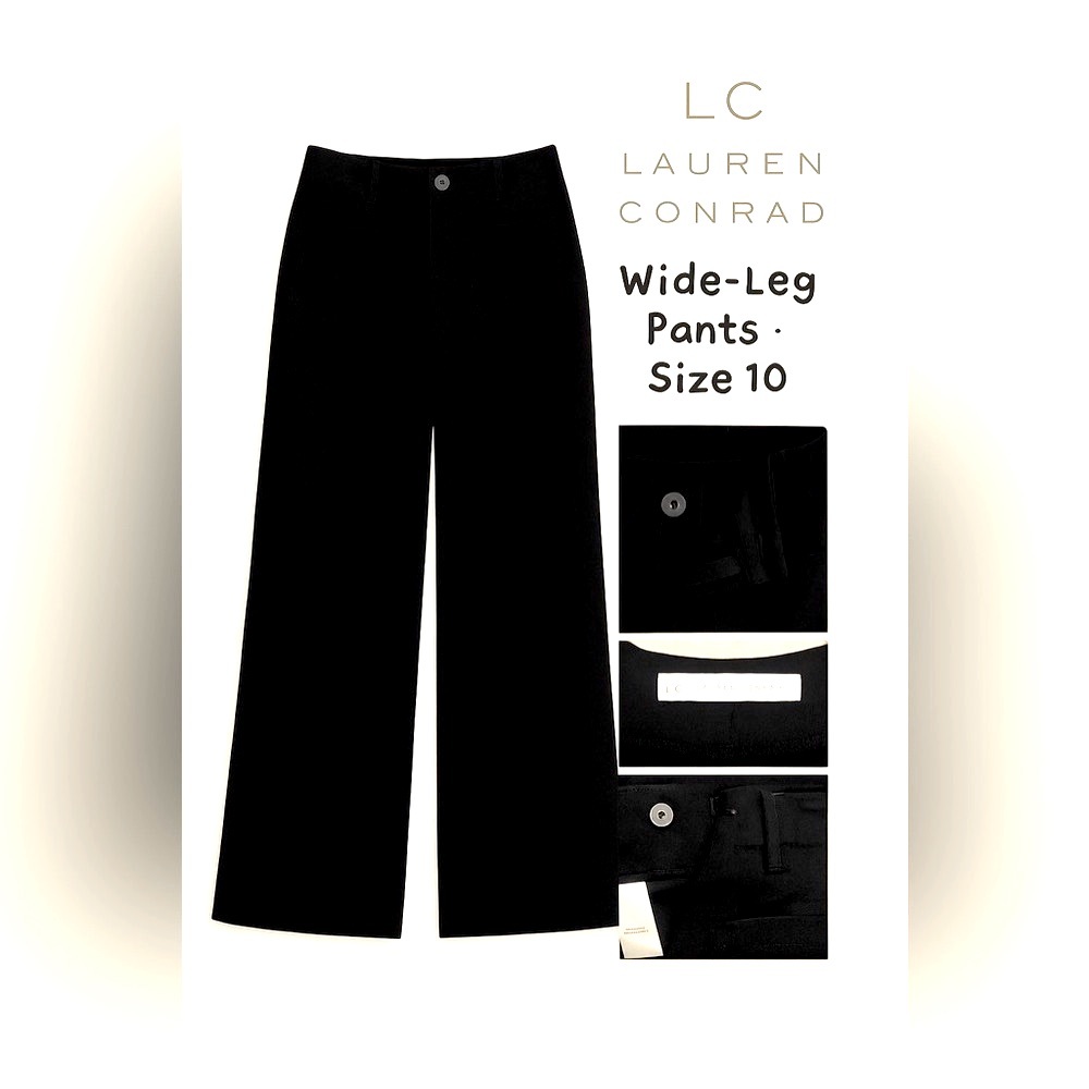 LC Lauren Conrad Black Wide-Leg Pants | Size 10